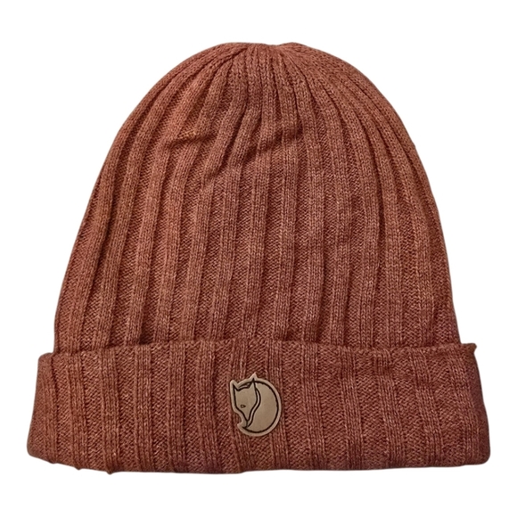 Fjallraven Ribbed Wool Blend Knit Beanie In Burnt Orange Color One Size - Picture 1 of 6